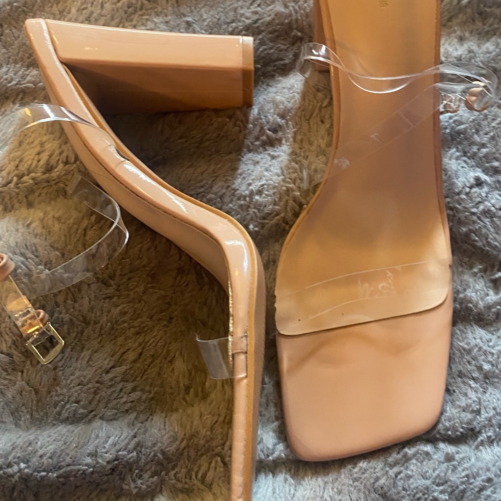 Clear nude heels